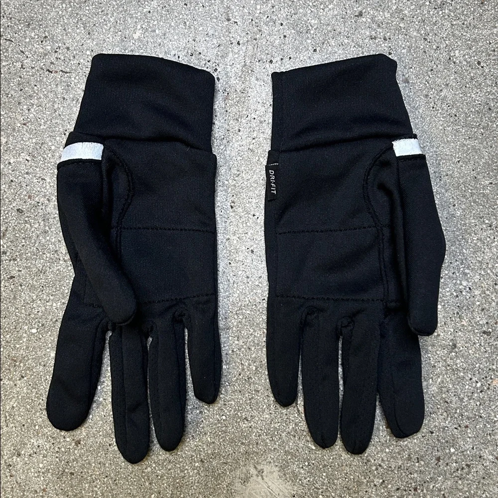 Nike Black Gloves with Silver Detailing